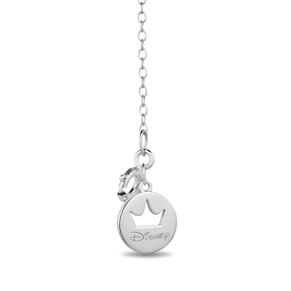 Enchanted Disney Aurora 6.0mm Princess-Cut Morganite and 0.09 CT. T.W. Diamond Pendant in Sterling Silver and 10K Rose Gold - 19"