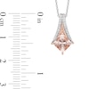Enchanted Disney Aurora 6.0mm Princess-Cut Morganite and 0.09 CT. T.W. Diamond Pendant in Sterling Silver and 10K Rose Gold - 19"