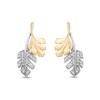 Thumbnail Image 1 of Enchanted Disney Moana 0.145 CT. T.W. Diamond Double Leaf Stud Earrings in Sterling Silver and 10K Gold