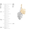 Thumbnail Image 3 of Enchanted Disney Moana 0.145 CT. T.W. Diamond Double Leaf Stud Earrings in Sterling Silver and 10K Gold