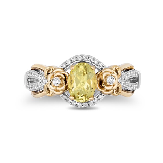Collector's Edition Enchanted Disney Beauty and the Beast 30th Anniversary Quartz and Diamond Ring in Sterling Silver