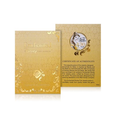 Collector's Edition Enchanted Disney Beauty and the Beast 30th Anniversary Quartz and Diamond Ring in Sterling Silver