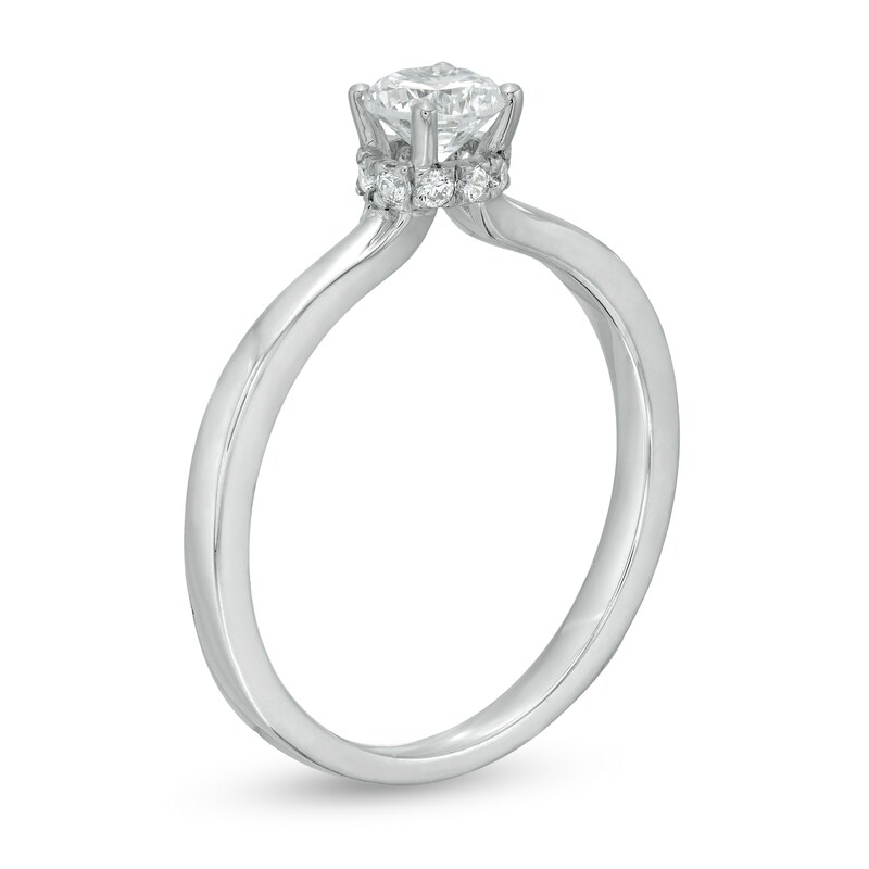 Main Image 3 of 0.45 CT. T.W. Diamond Solitaire Split Shank Engagement Ring in 10K White Gold