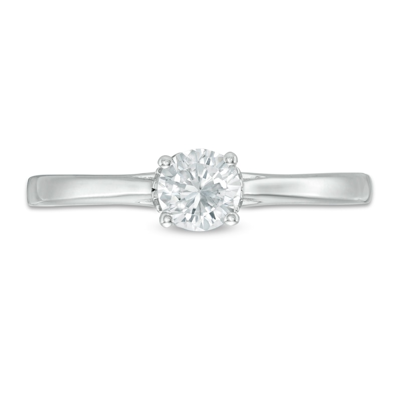 Main Image 4 of 0.45 CT. T.W. Diamond Solitaire Split Shank Engagement Ring in 10K White Gold