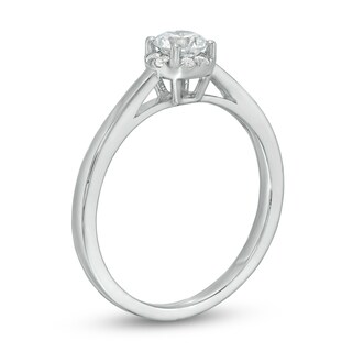 0.37 CT. T.W. Diamond Frame Engagement Ring in 10K White Gold