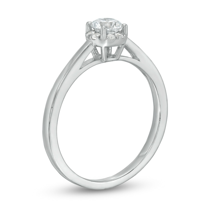 Main Image 3 of 0.37 CT. T.W. Diamond Frame Engagement Ring in 10K White Gold