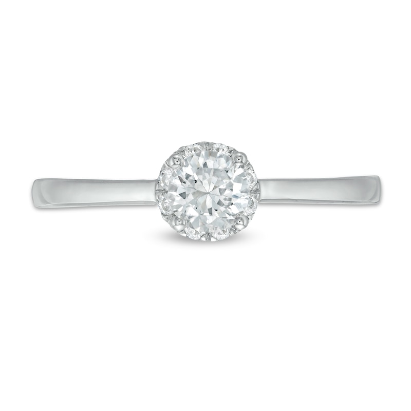 Main Image 4 of 0.37 CT. T.W. Diamond Frame Engagement Ring in 10K White Gold
