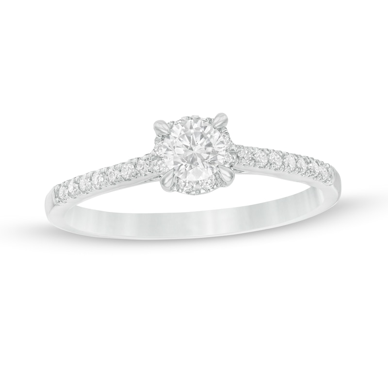 Main Image 1 of 0.37 CT. T.W. Diamond Hidden Frame Engagement Ring in 10K White Gold