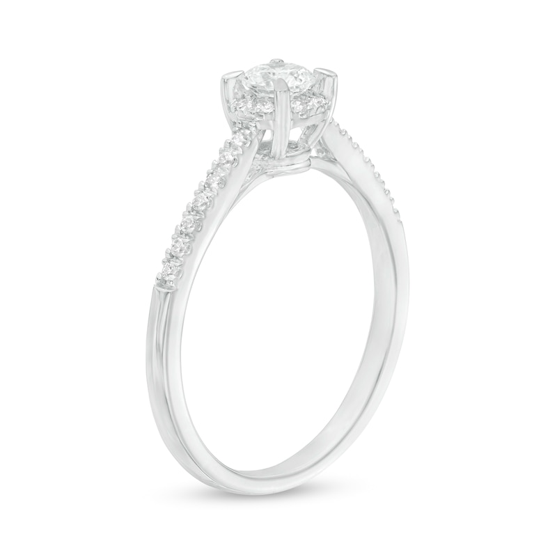 Main Image 3 of 0.37 CT. T.W. Diamond Hidden Frame Engagement Ring in 10K White Gold