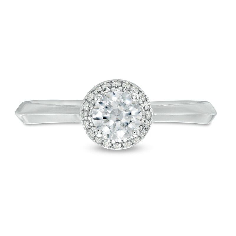 Main Image 4 of 0.45 CT. T.W. Diamond Rounded Frame Engagement Ring in 10K White Gold