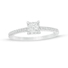 Thumbnail Image 0 of 0.37 CT. T.W. Princess-Cut Diamond Hidden Frame Engagement Ring in 10K White Gold
