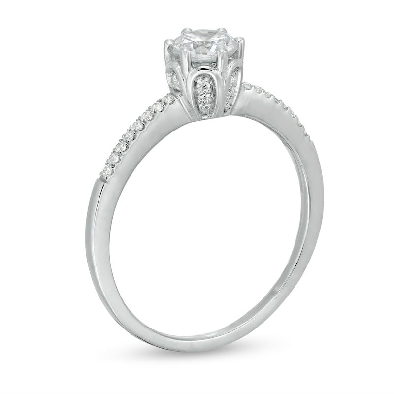 Main Image 3 of 0.45 CT. T.W. Diamond Scalloped Setting Engagement Ring in 10K White Gold