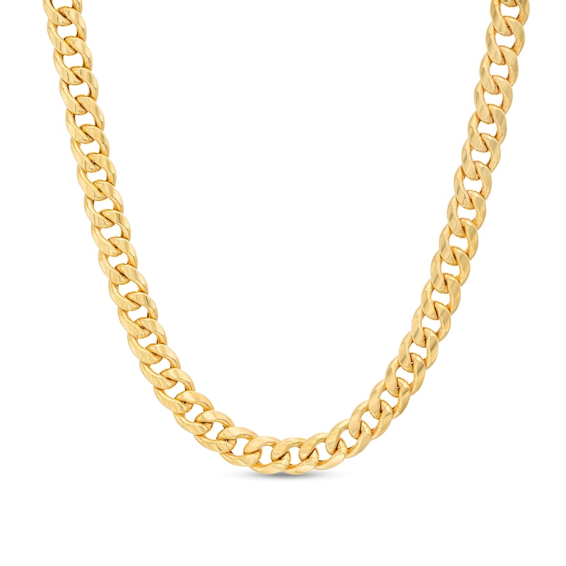 5.7mm Cuban Curb Chain Necklace in Hollow 10K Gold - 20"