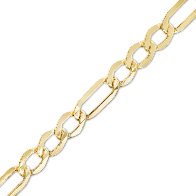 6.5mm Figaro Chain Bracelet in Hollow 10K Gold - 8.5"|Peoples Jewellers