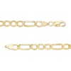 Thumbnail Image 3 of 6.5mm Figaro Chain Bracelet in Hollow 10K Gold - 8.5"
