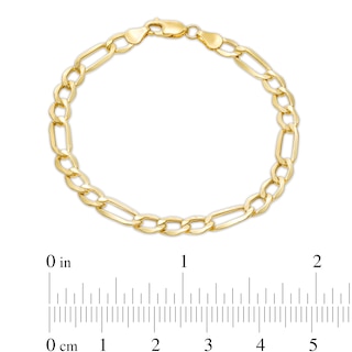6.5mm Figaro Chain Bracelet in Hollow 10K Gold - 8.5"