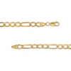 6.5mm Hollow Figaro Chain Necklace in 10K Gold - 22"