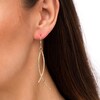 Thumbnail Image 2 of Diamond-Cut Curved Crossover Drop Earrings in 10K Gold