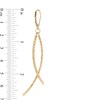 Thumbnail Image 3 of Diamond-Cut Curved Crossover Drop Earrings in 10K Gold