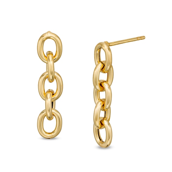 Chain Link Drop Earrings in 10K Gold