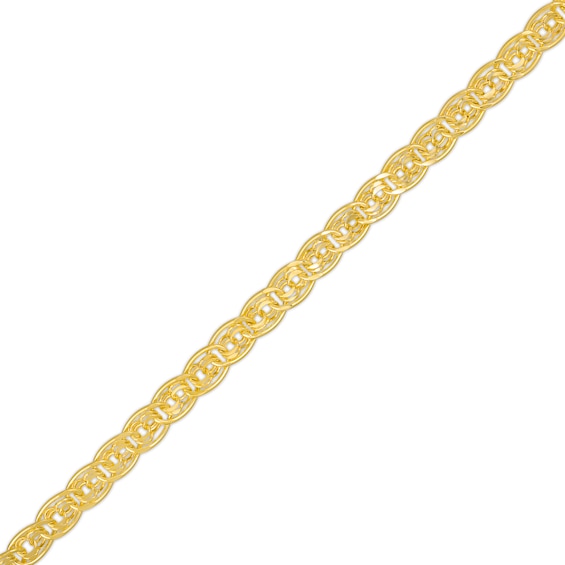 4.9mm Interlocking Link Chain Bracelet in Hollow 10K Gold – 7.5"
