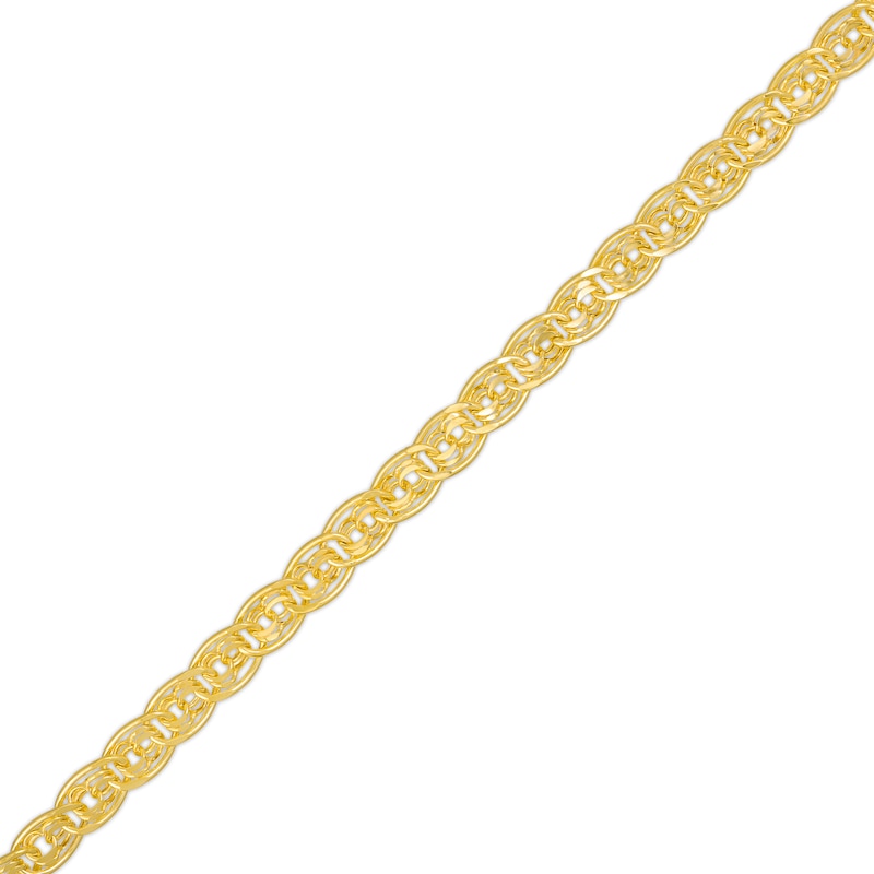4.9mm Interlocking Link Chain Bracelet in Hollow 10K Gold – 7.5"