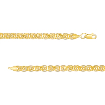 4.9mm Interlocking Link Chain Bracelet in Hollow 10K Gold – 7.5"