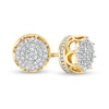 Thumbnail Image 1 of 0.13 CT. T.W. Multi-Diamond Frame Crown Stud Earrings in 10K Gold