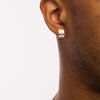 Thumbnail Image 2 of 0.04 CT. T.W. Diamond Cross Huggie Hoop Earrings in 10K Gold