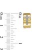 Thumbnail Image 3 of 0.04 CT. T.W. Diamond Cross Huggie Hoop Earrings in 10K Gold