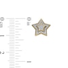 Thumbnail Image 3 of 0.23 CT. T.W. Star Composite Diamond Frame Two-Tier Stud earrings in 10K Gold