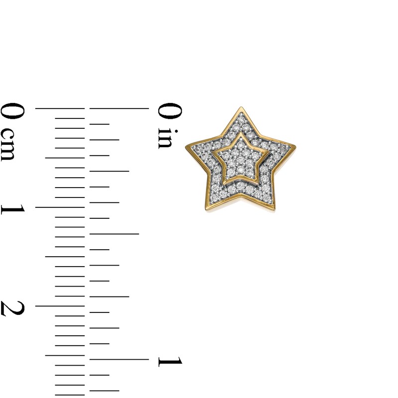 0.23 CT. T.W. Star Composite Diamond Frame Two-Tier Stud earrings in 10K Gold