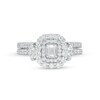 Thumbnail Image 4 of 0.70 CT. T.W. Emerald-Cut Diamond Vintage-Style Bridal Set in 14K White Gold