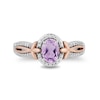 Thumbnail Image 3 of Enchanted Disney Rapunzel Oval Amethyst and 0.145 CT. T.W. Diamond Ring in Sterling Silver and 10K Rose Gold
