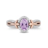 Thumbnail Image 4 of Enchanted Disney Rapunzel Oval Amethyst and 0.145 CT. T.W. Diamond Ring in Sterling Silver and 10K Rose Gold