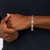 Thumbnail Image 2 of Men's 0.50 CT. T.W. Diamond Triple Row and Brick Pattern Link Bracelet in Sterling Silver and 14K Gold Plate - 8.5"