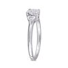Thumbnail Image 2 of 0.10 CT. T.W. Diamond Three Stone Heart Sides Promise Ring in Sterling Silver
