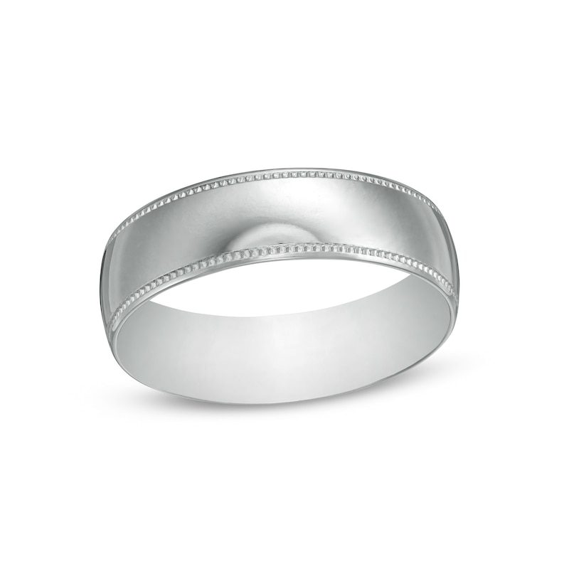 6.0mm Coin Edge Wedding Band in 14K White Gold