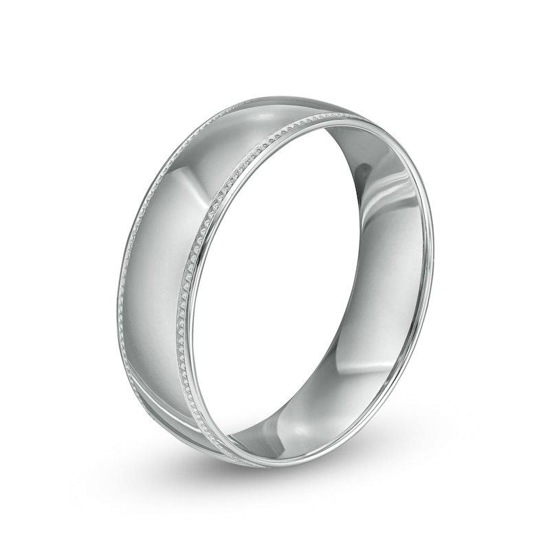 6.0mm Coin Edge Wedding Band in 14K White Gold