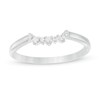 Thumbnail Image 0 of 0.10 CT. T.W. Diamond Contour Wedding Band in 14K White Gold