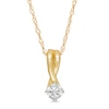 Thumbnail Image 1 of 0.18 CT. Diamond Solitaire Swirl Pendant in 14K Gold (I/I2)