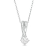 Thumbnail Image 1 of 0.18 CT. Diamond Solitaire Swirl Pendant in 14K White Gold (I/I2)