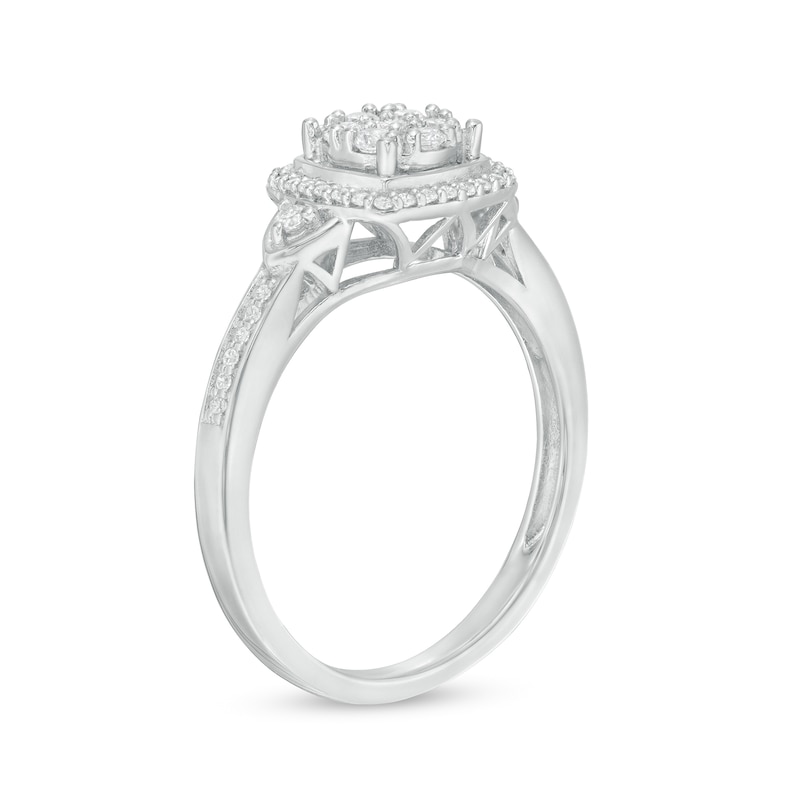 Main Image 3 of 0.33 CT. T.W. Composite Diamond Frame Engagement Ring in 10K White Gold