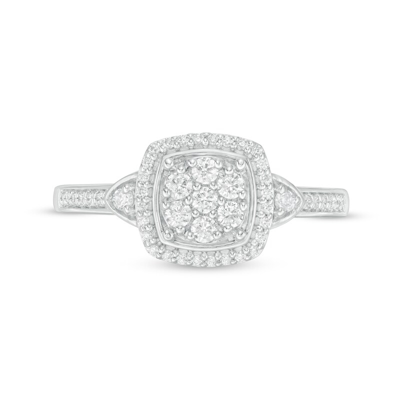 0.33 CT. T.W. Composite Diamond Frame Engagement Ring in 10K White Gold|Peoples Jewellers