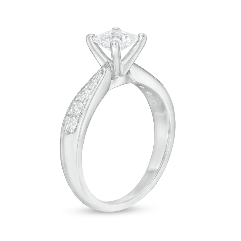 Main Image 3 of 1.00 CT. T.W. Princess-Cut Diamond Engagement Ring in 14K White Gold