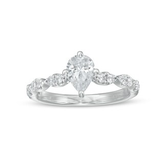 1.00 CT. T.W. Certified Pear-Shaped Diamond Engagement Ring in 14K White Gold (I/I1)