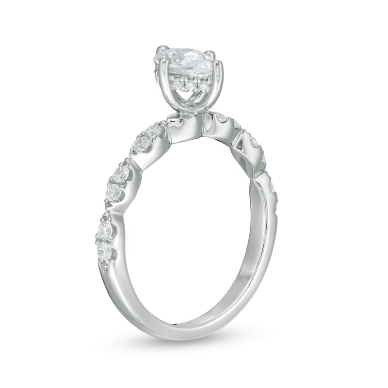 Main Image 3 of 1.00 CT. T.W. Certified Pear-Shaped Diamond Engagement Ring in 14K White Gold (I/I1)