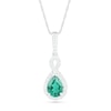 Thumbnail Image 1 of Pear-Shaped Lab-Created Emerald and White Sapphire Infinity Drop Pendant in Sterling Silver