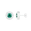 Thumbnail Image 2 of 6.0mm Lab-Created Emerald and White Sapphire Open Clover Frame Stud Earrings in Sterling Silver