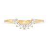 0.18 CT. T.W. Baguette and Round Diamond Contour Wedding Band in 14K Gold